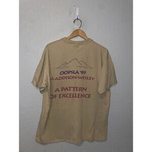 Vintage Oopsla Shirt '99 Addison Wesley Brown Tee Mountain VTG 1990s 90s XL